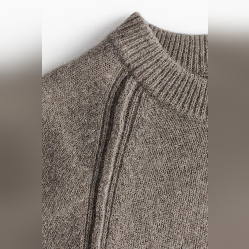 H&M Taupe Melange Cozy Knit Bodycon Longline Sweater Dress XS. - Picture 3 of 10